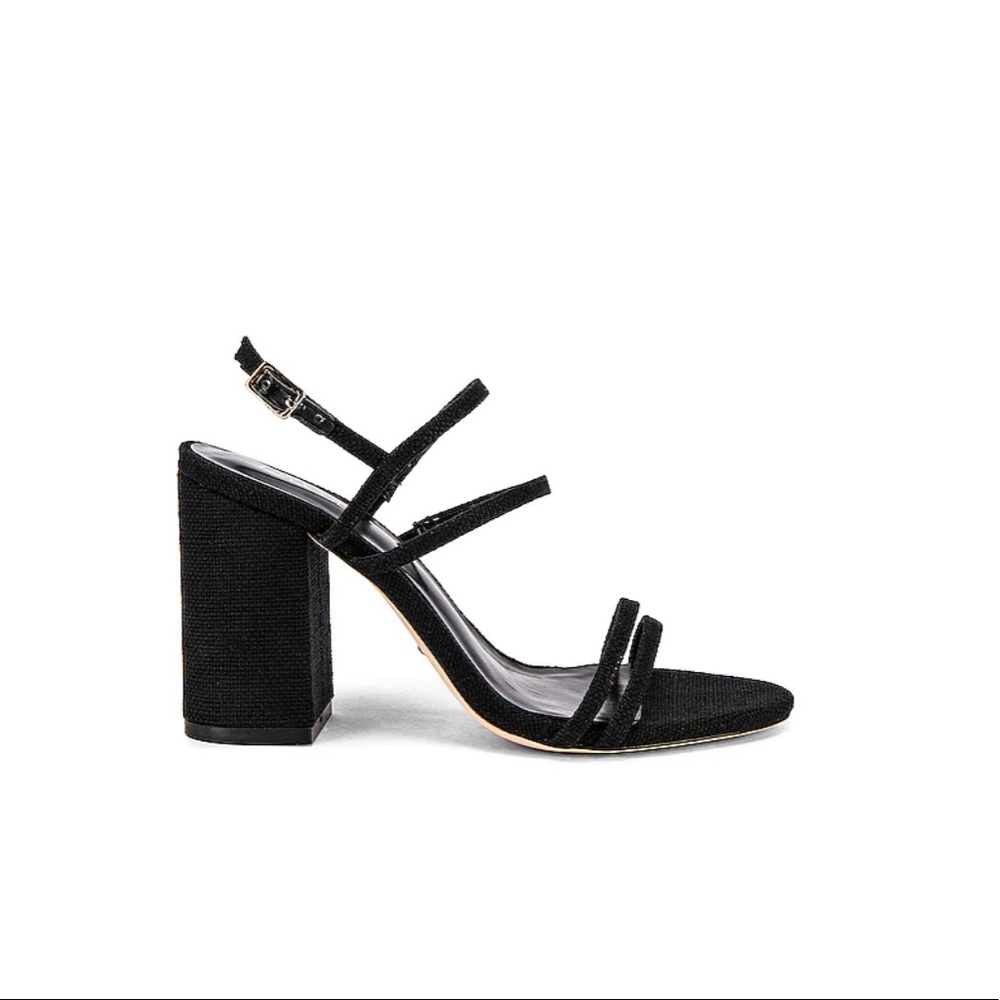 RAYE Black Strappy Block Heel Sandals